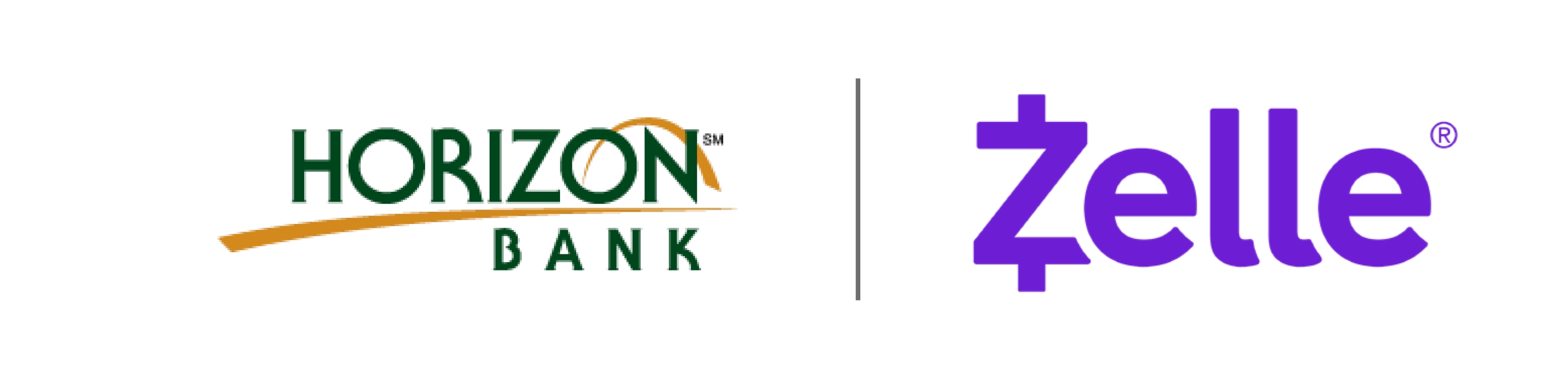 Horizon Bank and Zelle logos