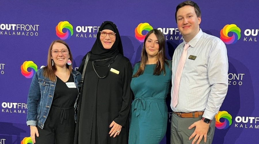 Group picture of employees at Pride event