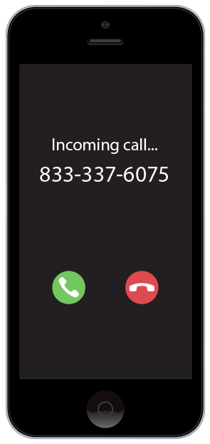 image of a smartphone with fraud protection number