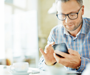 Man looking at mobile phone