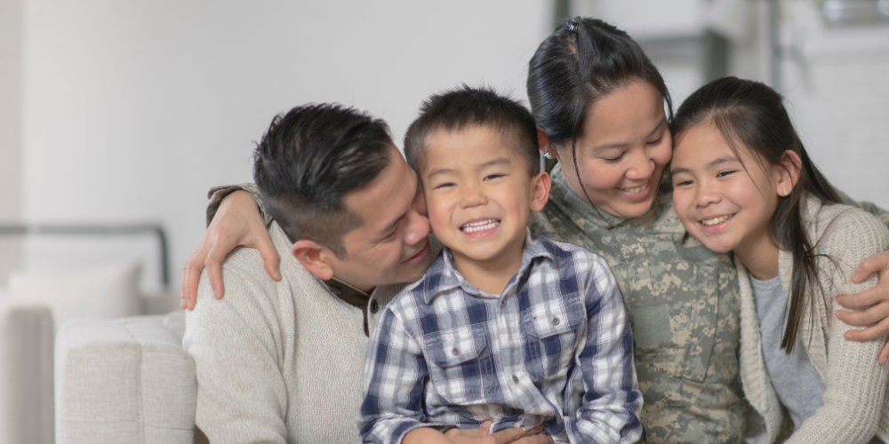 VA woman with family