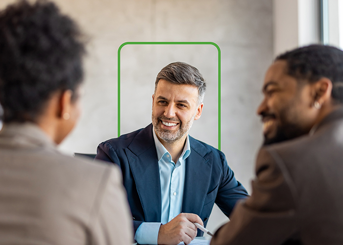 man meeting with a couple