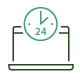 icon of laptop with clock