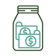 jar with dollars icon